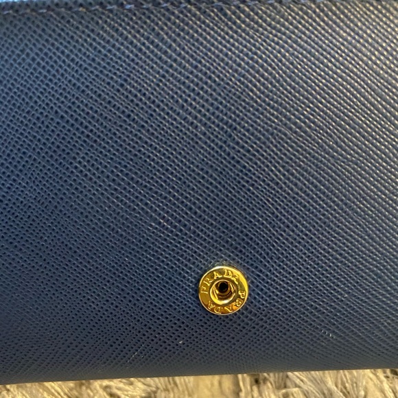 - Prada Saffiano leather wallet blue - Picture 12 of 14